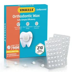 Orthodontic Wax for Braces 210 Large Dots Individually Wrapped Unflavored 7mm Dental Wax