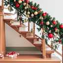 2 x Christmas Bell Garland for Mantel Decor, 6FT String of 11 Jingle Bells with 2 Hanging Loops Christmas Tree Home Door Vintage Decorations