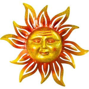 Large Sun Wall Art Decor 45 inch Metal Wall Art, Retro Hanging Decor, Valentine Wall Decorations for Patio,Yard,Garden,Fence,Living Room