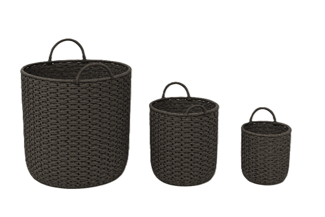 Knitted Baskets Set 3 (18"L*18D", 17"L*14"WD, 16"L*12"W Diameter)