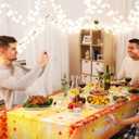 Remerry 20 Pcs Fall Leaf Tablecloths Plastic Table Cover Thanksgiving Table Cover Rectangular 54 x 108 Inch Turkey Pumpkin Leaf Tablecloths Autumn for Harvest Festival Party