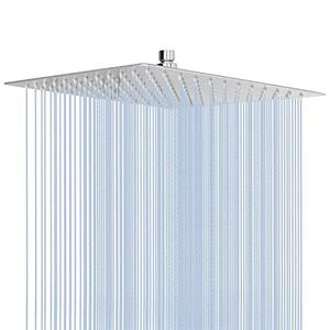 NearMoon Rain Shower Head, High Flow Stainless Steel Square Rainfall Shower, Waterfall Bath Shower Body Covering, Ceiling or Wall Mount (12 Inch, Chrome Finish) Black