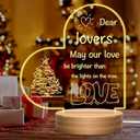 Pack of 2 UneedMe Valentine's Day Gift for Girlfriend - Acrylic Love Heart Night Light, Delicate Romantic Cute Wife Gifts from Husband, I Love You Gifts for Birthday Day for Men Women