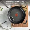 T-Fal Ultimate Hard Anodized Non Stick Jumbo Cooker With Lid & Helper Handle 5 Quart, Oven Broiler Safe 400F, Lid Safe 350F, Cookware, Deep Frying Pan, Skillet, Pots and Pans, Dishwasher Safe, Onyx