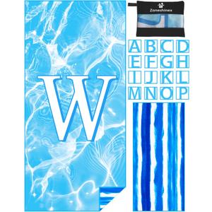 2 x Personalized Microfiber Monogrammed Beach Towel Sand Free Quick Dry Super Absorbent Customized Initial Letter Lightweight Oversized Pool Swim Towels W Gifts for Women