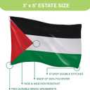 Evergreen Palestine Flag 3x5 flag Outdoor Double Sided, Nation Flags for Outside with Grommets, Palestinian Flag 3-Ply Banners for Garden Patio, Indoor Wall Decor for Room, Works with Standard Estate Flag Poles