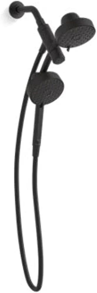 KOHLER 23218-G-BL Awaken 2-in-1 Multifunction Shower Combo Kit, Rotating Showerhead and Handshower Set, 1.75 GPM, Matte Black