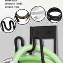 Metal Garden Hose Holder, Wall Mounted Water Hose Hanger, Solid Hose Hook for Garden Garage Water Hose/ Extension Cords/ Vacuum Lines (Black)