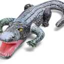 2 Pcs 55" Inflatable Alligator Toys Realistic Blow up Alligator Crocodile Animal Reptile Party Decor Props and Pool Floats Toys Jungle Party Garden Decorations