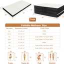 Foldable Mattress Twin Memory Foam Tri Folding Sleeping Pad, 75x38x4" White