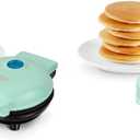 DASH Mini Maker for Waffles and Griddle for Pancakes, Eggs and more (Aqua)
