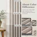 Pinch Pleated Semi Sheer Curtains 96 Inches Long for Living Room 4 Panels Set, Greyish Brown Memory Shape Thick Linen Light Filtering Curtain Country Sliding Door Window Drapes with Back Tab 40"Wx96"L