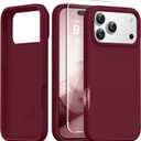 GONEZ Magnetic for iPhone 17 Pro Case, [Compatible with MagSafe] Anti-Scratch Microfiber Lining & Screen Protector, Silicone Camera Control, Shockproof Slim Phone Cover 6.3 inch, Maroon