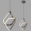 Modern LED Chandelier Black Farmhouse Rectangular Pendant Light Fixtures 4000K 20W Dimmable Height Adjustable Pendant Lighting for Dining Room Kitchen Island Bedroom Living Room Foyer（1-Pack）