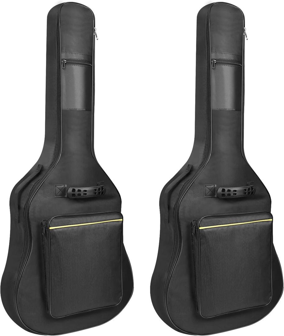 2 Pack Guitar Bags, 38 40 41 inch Guitar Gig Bag, Electric Guitar Case, Waterproof Oxford Electric Guitar Gig Bag, Two Pockets, for Acoustic Classical Guitar, Ukulele, Bass Guitar