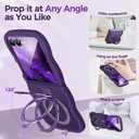 [Magnetic Stand & Wave Frame] Case for Samsung Galaxy Z Flip 7 [Fit for MagSafe] [Military Drop Protective] Not Yellowing Translucent Z Flip 7 Phone Ring Cover for Women Men 6.9" Purple