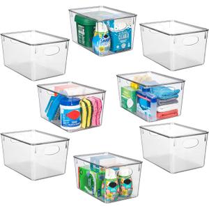 ClearSpace Plastic Storage Bins With lids, 8 Pack  Perfect Pantry Organization and Storage  Fridge Organizer, Pantry Storage Containers and Storage Bins, Cabinet Organizers