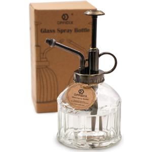 OFFIDIX Transparent Glass Watering Spray Bottle,Plant Mister with Plastic Bronze Plastic Top Pump, Glass Small Watering Can for Indoor Potted Plant, Outdoor Indoor Garden, Plants, Cleaning Solutions, Color: B-transparent