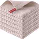 Cotton Kitchen Dish Cloths, 6 Pack Super Absorbent Waffle Weave Dish Towels, 12 x 12 Inch, Khaki