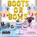 Cheereveal Boots or Bows Gender Reveal Decorations, Western Cowboy or Cowgirl Baby Shower Decorations Pink and Blue Balloon Arch Garland Kit for Cowboy Boots Lace Party Supplies