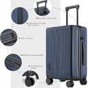 Hulsin Carry On Luggage with TSA Lock, Carry on Suitcase 22x14x9 Airline Approved, Carry-on luggage with 360 Spinner Wheels, Hardside 20 Inch Lightweight Hard Shell Suitcase (Blue, 20 inch)