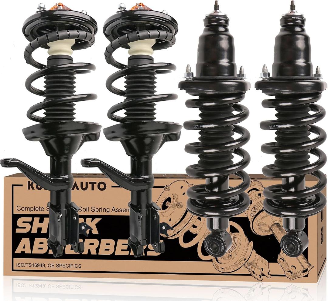 KUIPERAUTO Front Rear Complete Struts Assembly 171101R 171101L 172135 172136 Compatible for 2003-2011 Honda Element Replacement Coil Spring Shocks Absorbers (4PCS)