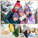 Cinnvoice 30 Pcs Faux Fur Pom Poms for Hats 4" with 100 Pcs Handmade Buttons 20mm Fluffy DIY Knitting Hat Pompoms with Elastic Loop Crochet Craft Accessories for Shoes Scarves Gloves Bag Keychain