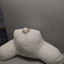 Reading Pillow for Sitting in Bed, Large Backrest Reading Pillow with Arm Rest,Back-Rest Support Cushion for Sit Up on Couch, Sofa, and Floor, Dorm Essentials (Cream Flannel, Standard(17inch))