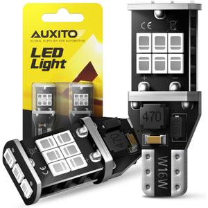 AUXITO 912 921 LED Bulb Red, Third Brake Center High Mount Stop Light, Canbus Error Free T15 906 904 922 W16W LED Bulbs, Exterior Center High Mount Stop Red 3rd Brake Tail Lights (Pack of 2)