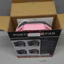 30000mAh Solar Fan with LED Lantern, 10W Solar Panel Rechargeable Battery Powered Camping Fan for Outside, 9 Inch Portable Battery Operated Hurricane Supplies for Picnic, Barbecue, Fishing, Travel (Pink)