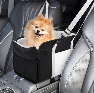 Portable Dog Car Seat for Small Dogs - Pet Booster Seat with Safety Leash