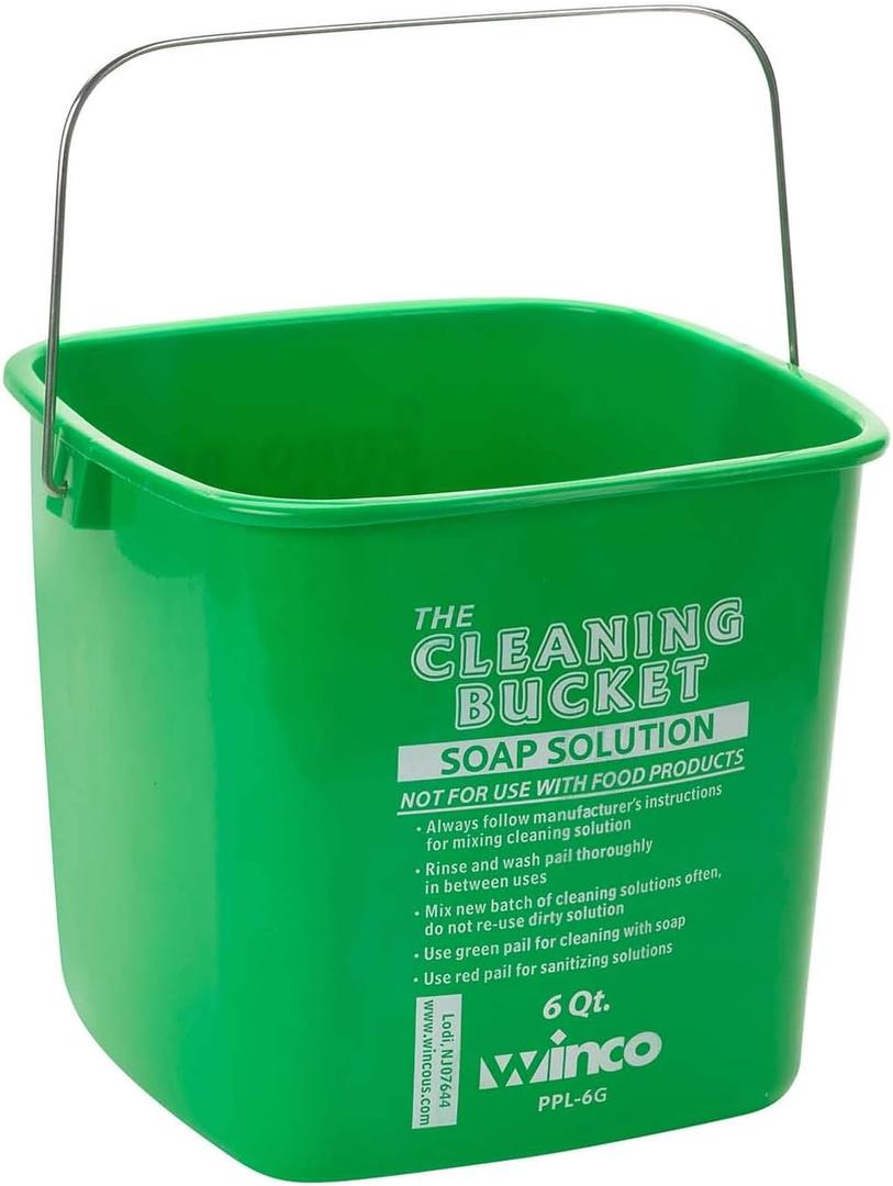Winco Cleaning Bucket, Medium, Green