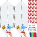 Libima 100 DIY Blank Kites for Kids Bulk Large Kite Making Kit Easy to Fly Set Party with Watercolor Pens and String Decorating Coloring Party Set for Craft Outdoor Games (Rhombus)