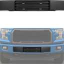 HECASA Front Bumper Cover Compatible with 2015-2017 Ford F150 W/O Block Heater & Grille Shutters Lower Grille Trim Panel License Plate Bracket Mount Replace For FO1044108, FL3Z-17E810-AA ABS Plastic