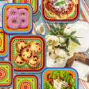 CC HOME 88PCS Mexican Fiesta Birthday Paper Plates Napkins Mexico Cactus Colorful Disposable Tableware Set Party Supplies Cinco De Mayo Theme Dinnerware Sets Serves 24 Guests