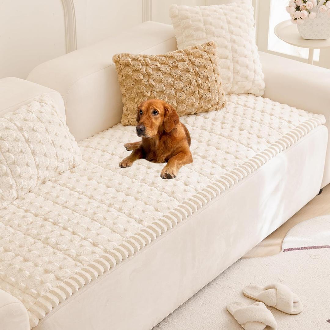 Pet Couch Cover Washable Sofa Protector Covers for Dogs Non Slip Dog Mat Thick Flannel & Anti-Slip Backing, Protects Furniture from Pet Hair, Dirt and Messes, Fits Leather & Fabric Sofa and Loveseat 27.6" x 59.1"