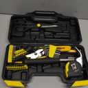 MARTCOLOR 58 Piece Household Tool Set, General Household Hand Tool Kit with Plastic Toolbox Storage Case, All Purpose Household Tool Kit for Home, Garage, Office and College Dormitory Use, Yellow