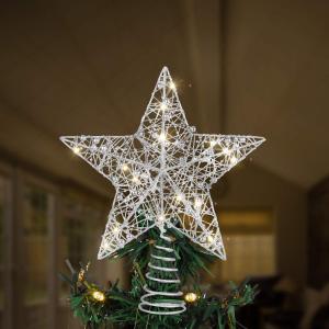 Christmas Tree Topper Star Christmas Decorations Lighted Wire Xmas Tree Star 12 Inch Silver