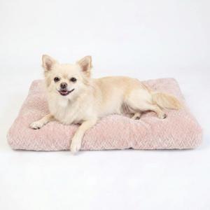 Small Dog Bed for Crate,22 Inch Washable Dog Crate Pad for Dog Cages,Soft Jacquard Flannel Puppy Kennel Bed with Anti-Slip Bottom,Fluffy Dog Mat for Small Dogs,Pink
