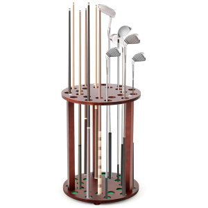 Wonderjune Wooden Golf Club Display Rack Pool Stick Holder for 22 Multiple Golf Club Organizer for Home Office