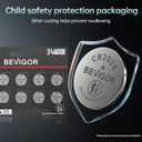 2 x BEVIGOR 2025 Battery Compatible with AirTag CR2025 Lithium 3V Coin Battery for Child Safety, Suitable for Key Fobs, Smart Sensors, Scales, Candles and More 10pcs (CR2025-10P)