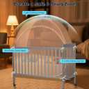Akiky Large Pop Up Mosquito Net Crib Tent to Keep Baby from Climbing Out Baby Girl Netting Cover Canopy for Naps at Home&Traveling(White)