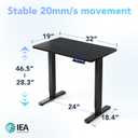 HUANUO AI-Powered Smart Electric Standing Desk, 32 Inch, Black, AI-32" X 19"