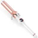 WEEYUM 1 1/2 Inch Curling Iron, Large Barrel Curling Wand for Hair, Ceramic Tourmaline Hair Curling Iron, Double Voltage(100-240V) (White)