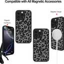 Fiyart Designed for iPhone 16 Pro Case Matte Cheetah Print Design Compatible with MagSafe Wireless Charging,Cute Leopard Print Anti-Scratch Translucent Phone Cover for Women Girls Men 6.3"-Black