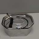 Cat Water Fountain Stainless Steel 108oz/3.2L, APAUK Automatic Pet Fountain Dog Water Dispenser with Water Level Window, Quiet Cat Fountain for Drinking, Inside with Replacement(1 Filter&1 Sponge) (Silver)