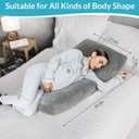 Pregnancy Pillow for Stomach Sleepers, 45.3 Inch Pregnancy Massage Pillow Full Body Pillow with Removable Cover - Support for Back, Legs, Belly, HIPS for Pregnant Women (Dark Grey), 45.3 x 27.6 x 7.9 in