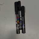 Posca - Ultra Fine to Fine Paint Marker Pens Set - PC-1MR, PC-1M, PC-3M - Black Ink - Pack of 3