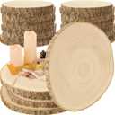WOPPLXY 10 Pcs Large Unfinished Wood Slices for Centerpieces, 8-9 Inches Wood Rounds for Tables Decor Round Wooden Discs, Wooden Slices Rustic Wood Slabs for DIY Crafts, Wedding,Christmas,Table Decor