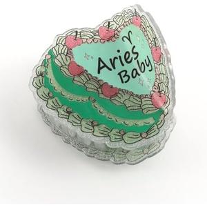 Decorative Aries Baby Hair Claw, Green and Pink Design with Cherry Accents Birthday Prentent 2 Packs